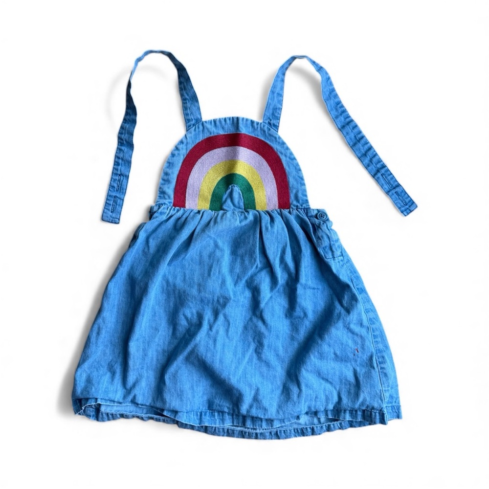Hanna Andersson Rainbow Denim Jumper (3T/90)